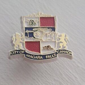 City Of Niagara Falls Ontario Canada Vintage Souvenir Lapel Pin - Coat Of Arms